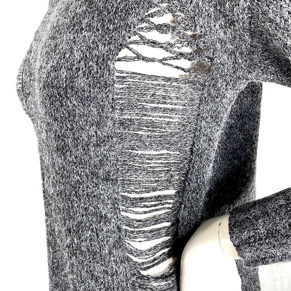1804 Coin High Low Crew Neck Wool Blend S Grunge Sweater With Styled Holes/Runs - Picture 4 of 16